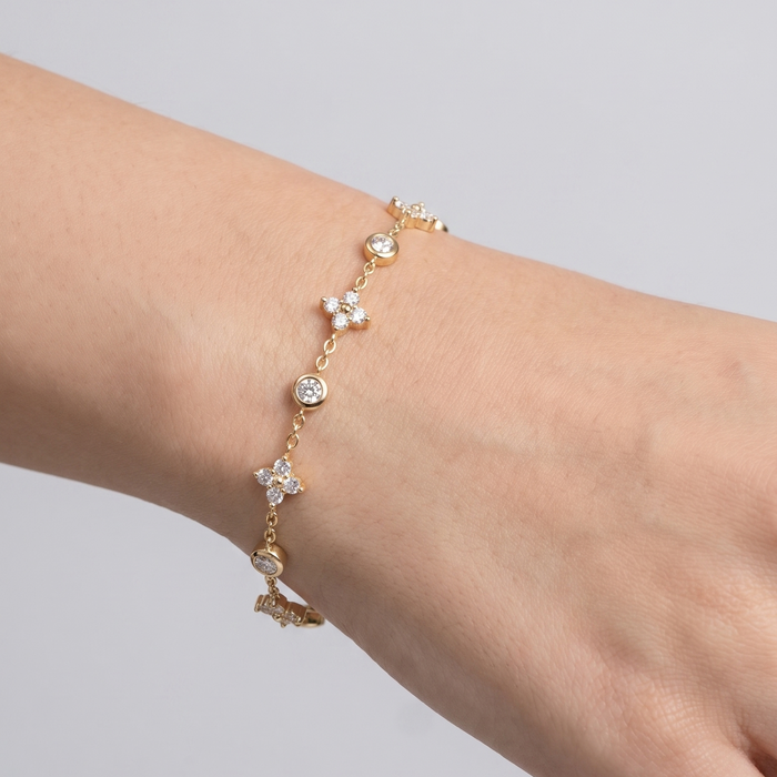 Éclat de Fleur Armband von VÉORA – 925 Sterling Silber, 18K vergoldet – Ansicht 1