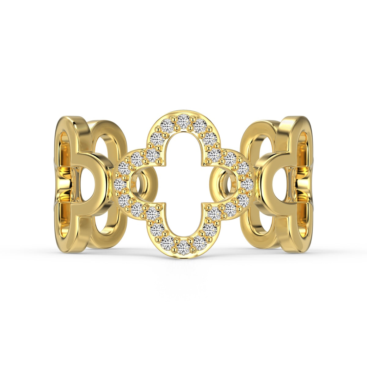 Jardin Ring von VÉORA – luxuriöser Schmuck aus 925 Silber mit 18K Vergoldung – Kollektion Fleur de Lumière Mid Summer 25 – seitliche Perspektive des Schmuckstücks.