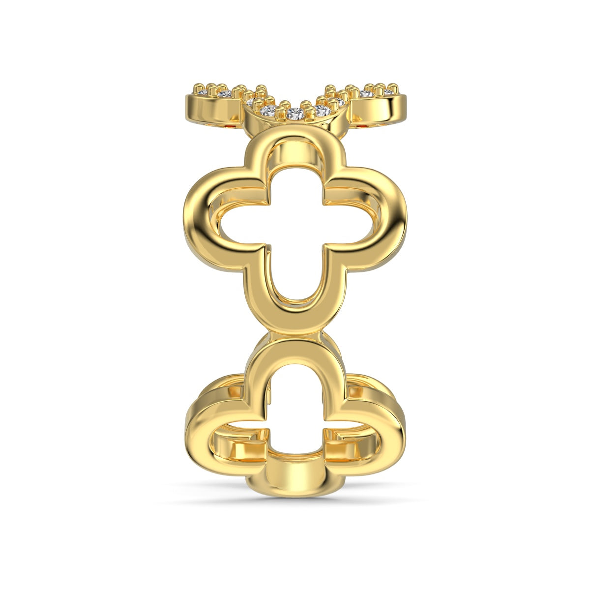 Jardin Ring von VÉORA – luxuriöser Schmuck aus 925 Silber mit 18K Vergoldung – Kollektion Fleur de Lumière Mid Summer 25 – seitliche Perspektive des Schmuckstücks.