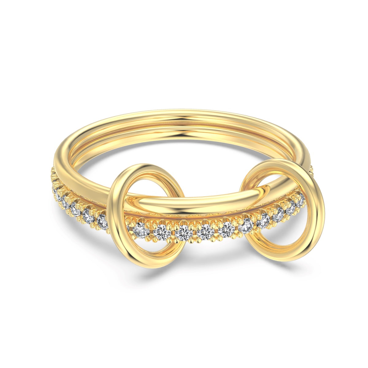 Noéa Ring von VÉORA – luxuriöser Schmuck aus 925 Silber mit 18K Vergoldung – Kollektion Fleur de Lumière Mid Summer 25 – seitliche Perspektive des Schmuckstücks.