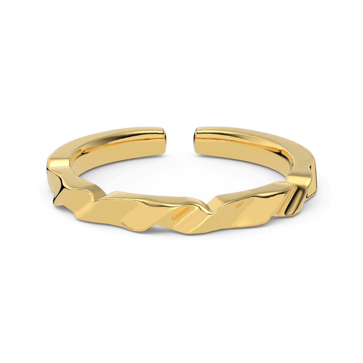 Onde Ring von VÉORA – luxuriöser Schmuck aus 925 Silber mit 18K Vergoldung – Kollektion Fleur de Lumière Mid Summer 25 – fotografiert auf hellem Untergrund.