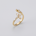 Fleur Jumelle Ring von VÉORA – 925 Sterling Silber, 18K vergoldet – Ansicht 1