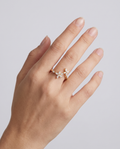 Fleur Jumelle Ring von VÉORA – 925 Sterling Silber, 18K vergoldet – Ansicht 2
