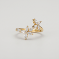 Fleur Jumelle Ring von VÉORA – 925 Sterling Silber, 18K vergoldet – Ansicht 3