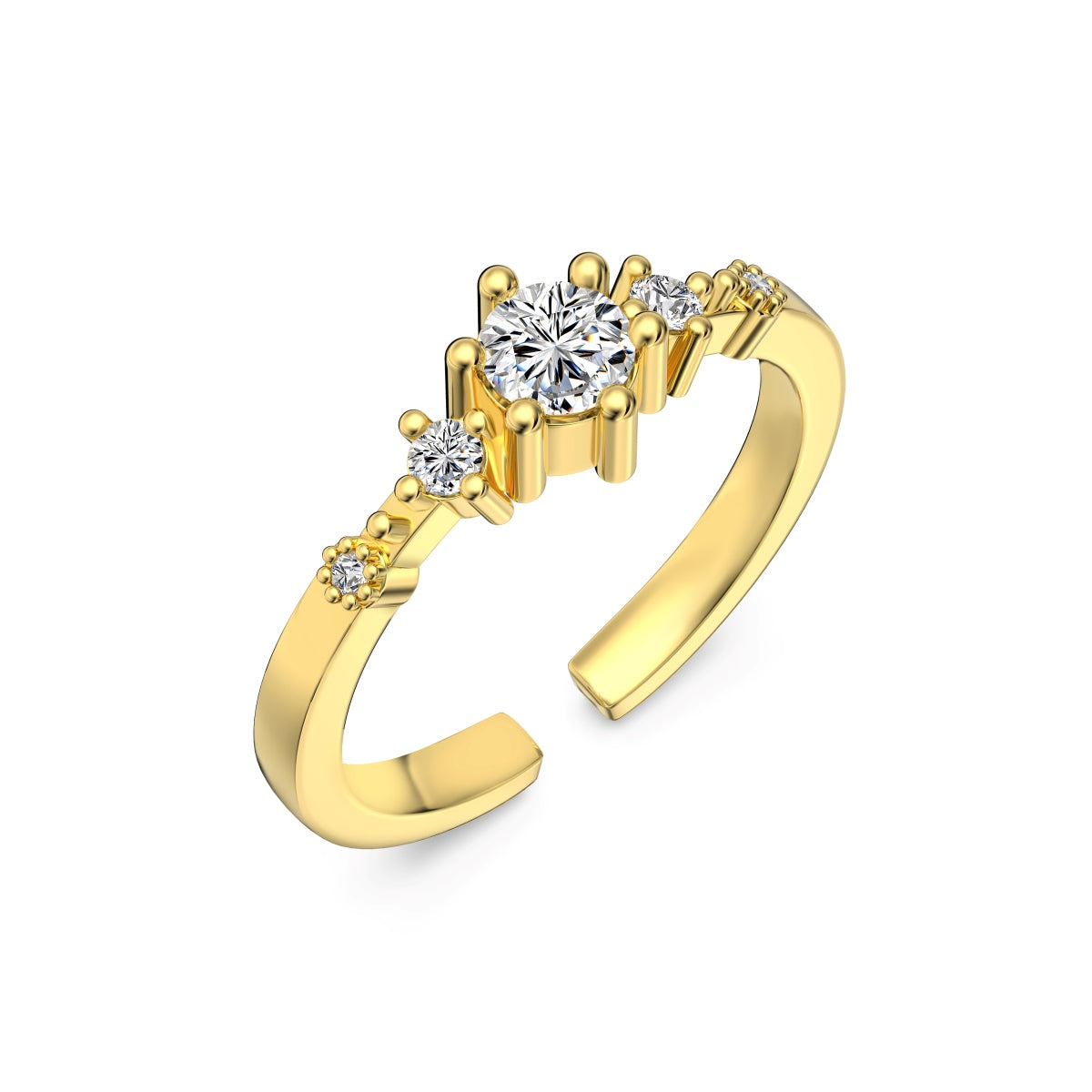 Eleganter VÉORA-Ring in Gold mit versetzten Zirkonia-Steinen – modernes Design für jeden Anlass