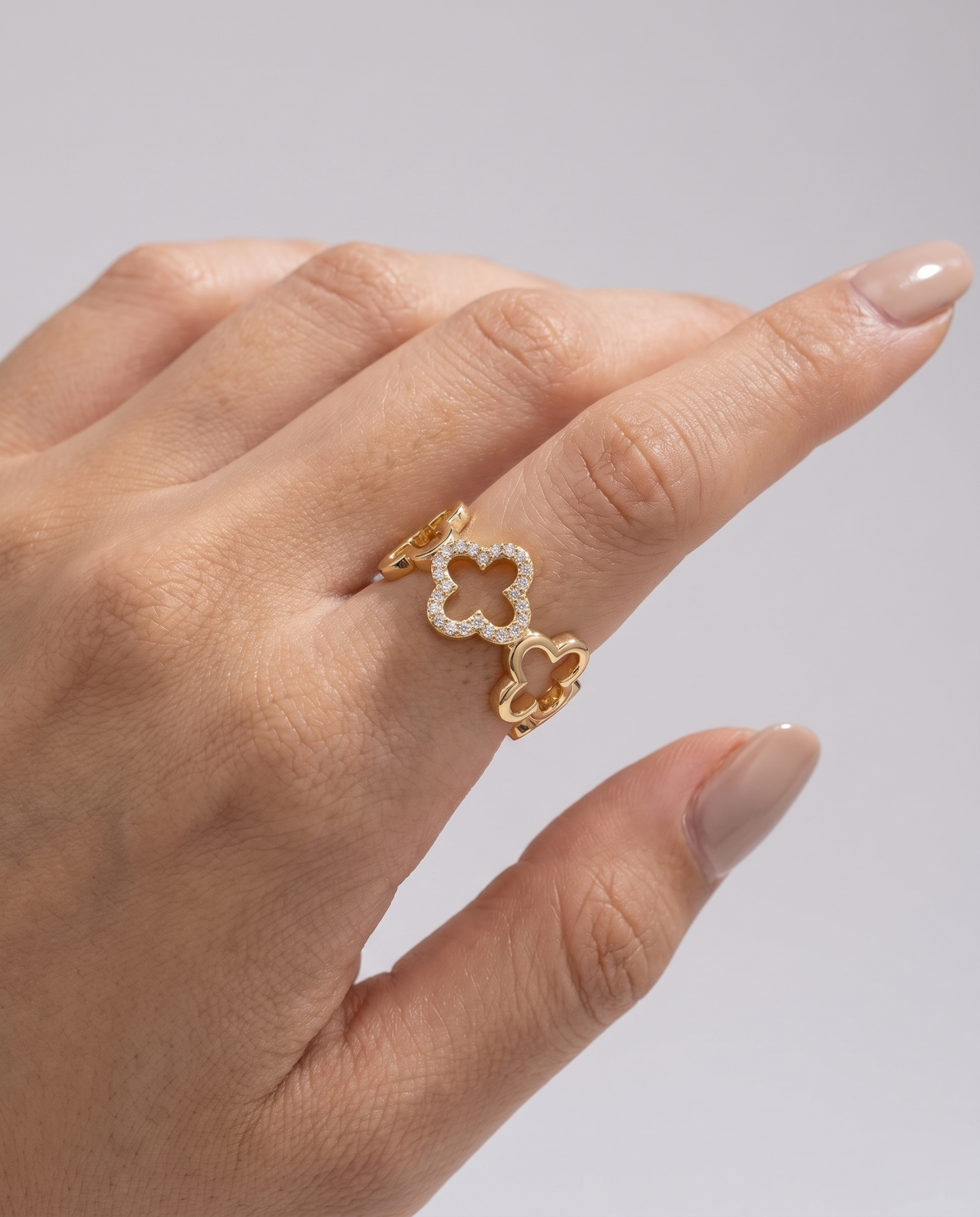 Jardin Doré Ring von VÉORA – 925 Sterling Silber, 18K vergoldet – Ansicht 2