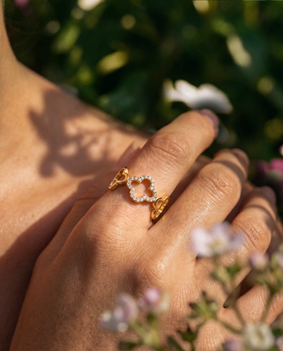 Jardin Doré Ring von VÉORA – 925 Sterling Silber, 18K vergoldet – Ansicht 5