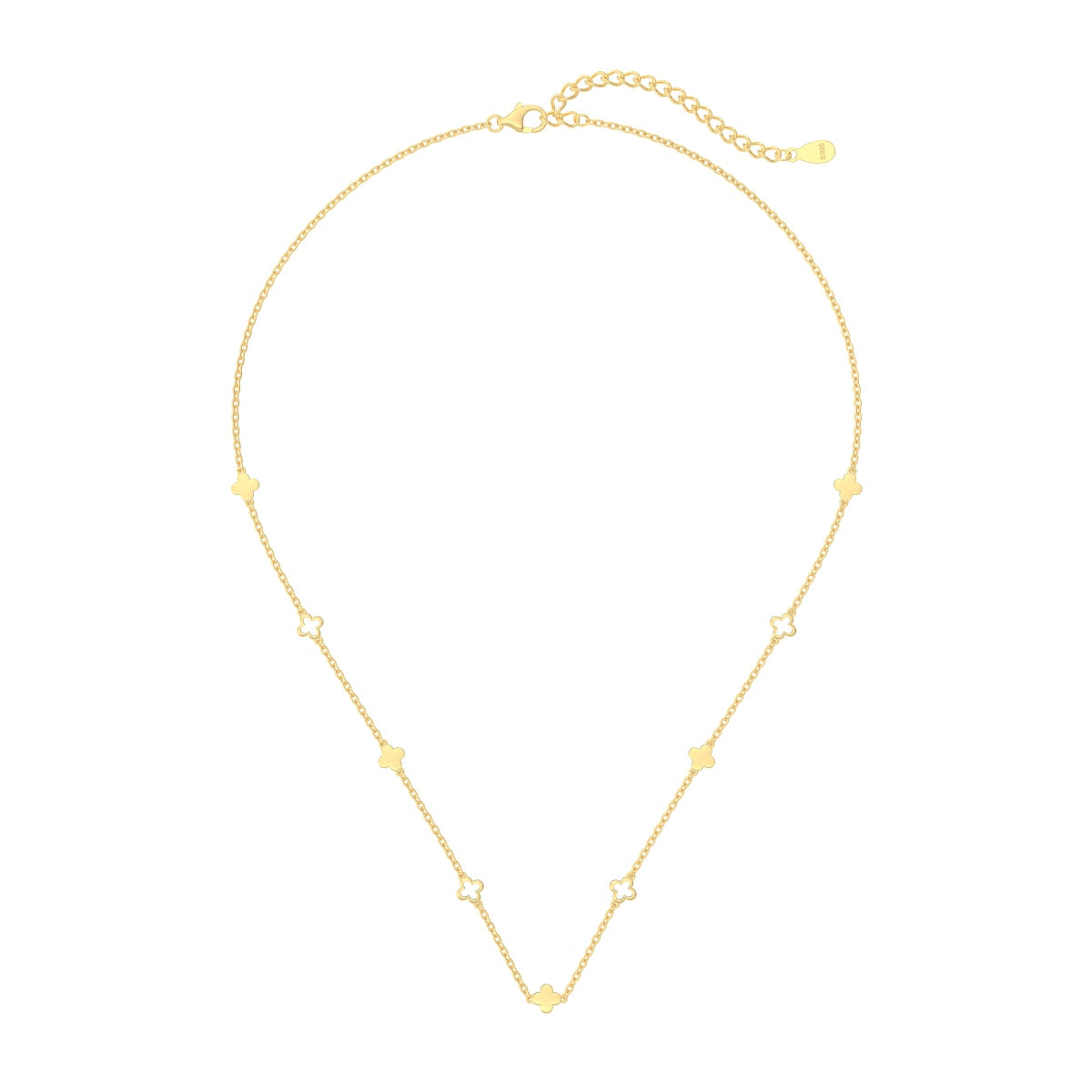 Linéa Halskette von VÉORA – luxuriöser Schmuck aus 925 Silber mit 18K Vergoldung – Kollektion Fleur de Lumière Mid Summer 25 – fotografiert auf hellem Untergrund.