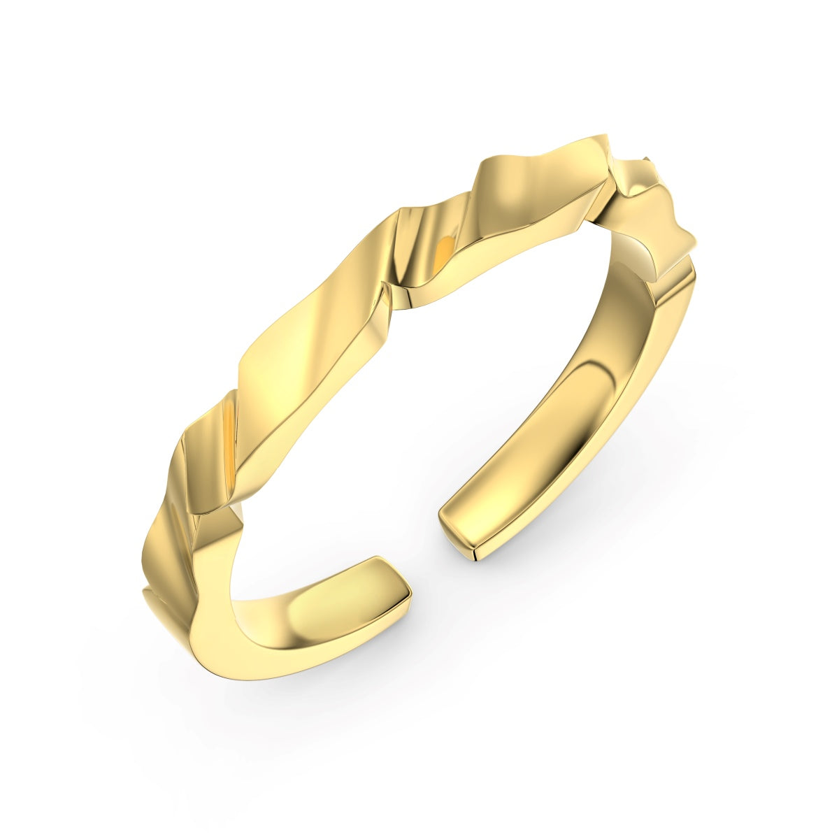 Onde Ring von VÉORA – luxuriöser Schmuck aus 925 Silber mit 18K Vergoldung – Kollektion Fleur de Lumière Mid Summer 25 – fotografiert auf hellem Untergrund.