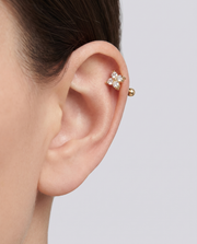 Petite Fleur Ohrringe von VÉORA – 925 Sterling Silber, 18K vergoldet – Ansicht 2