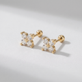 Petite Fleur Ohrringe von VÉORA – 925 Sterling Silber, 18K vergoldet – Ansicht 3
